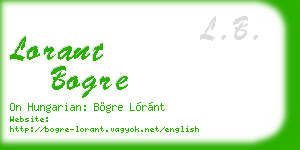 lorant bogre business card